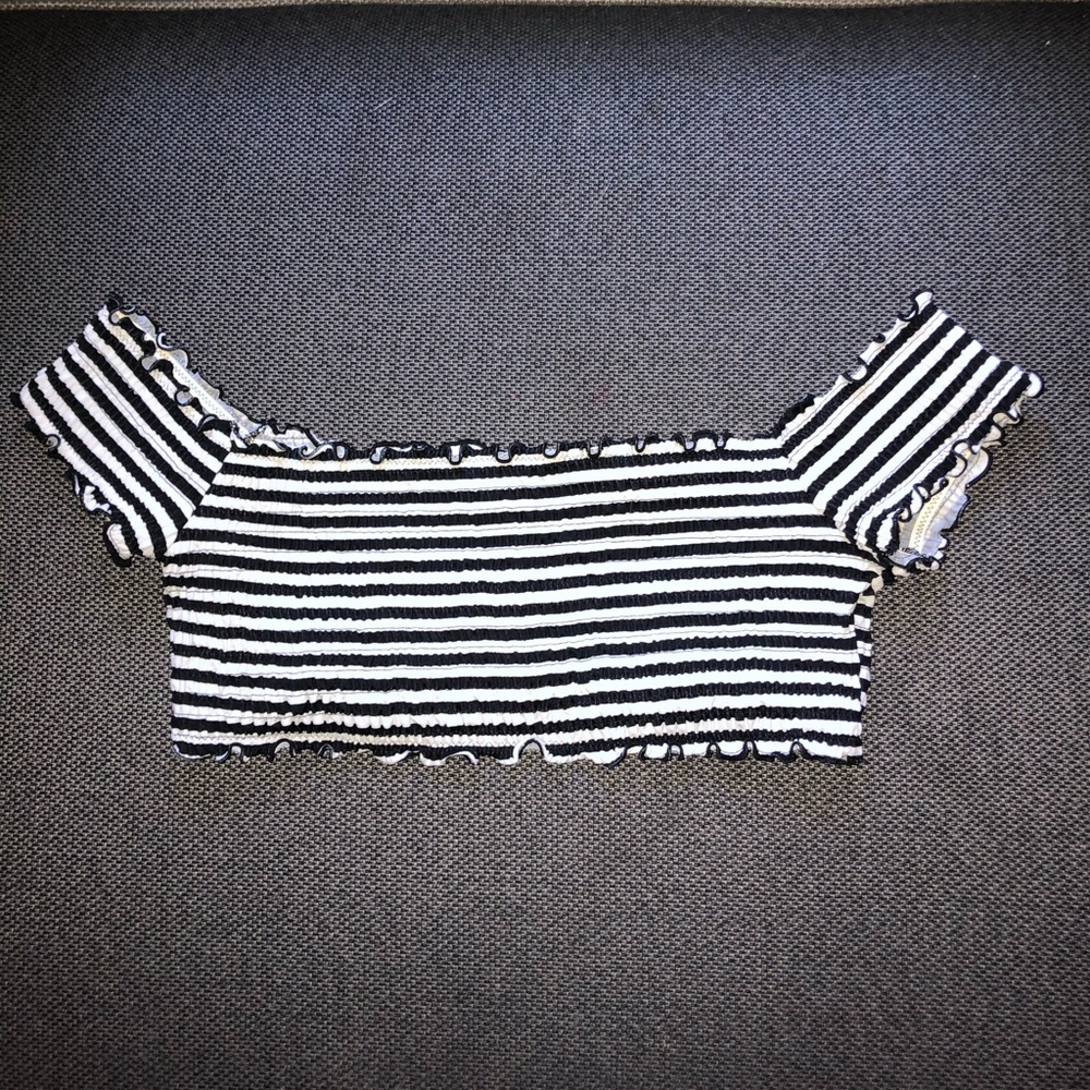 Pink bathing suit crop top